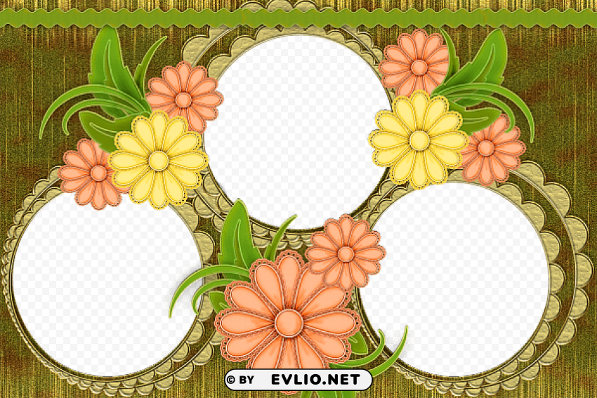 floral photo frame PNG transparent images for websites