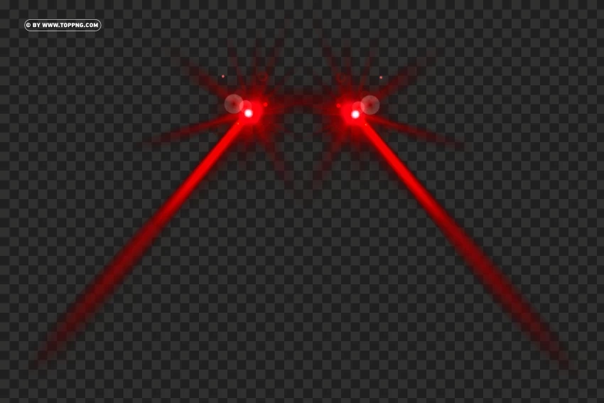 Free Down Side View of HD Red Laser Eyes Effect HighResolution Isolated PNG with Transparency