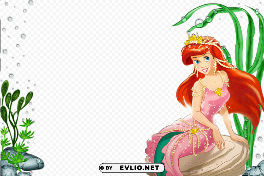 Full Frame Princess Ariel Isolated Design Element In HighQuality Transparent PNG