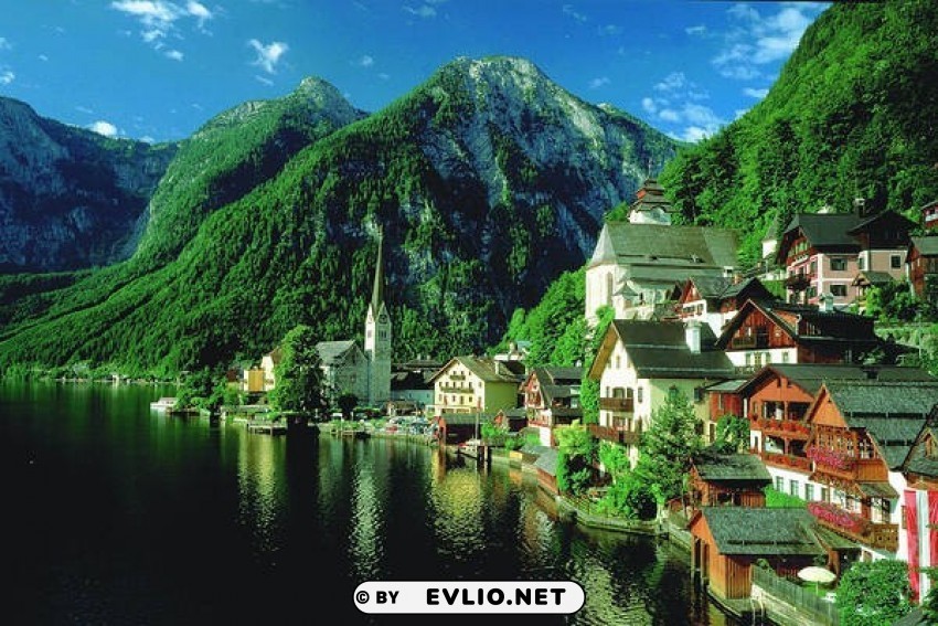 Hallstatt Austria Wallpaper Transparent PNG Artwork With Isolated Subject