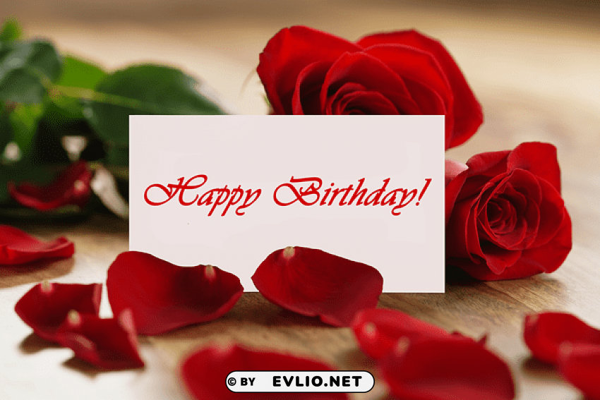 happy birthday greeting card with roses High-resolution transparent PNG images