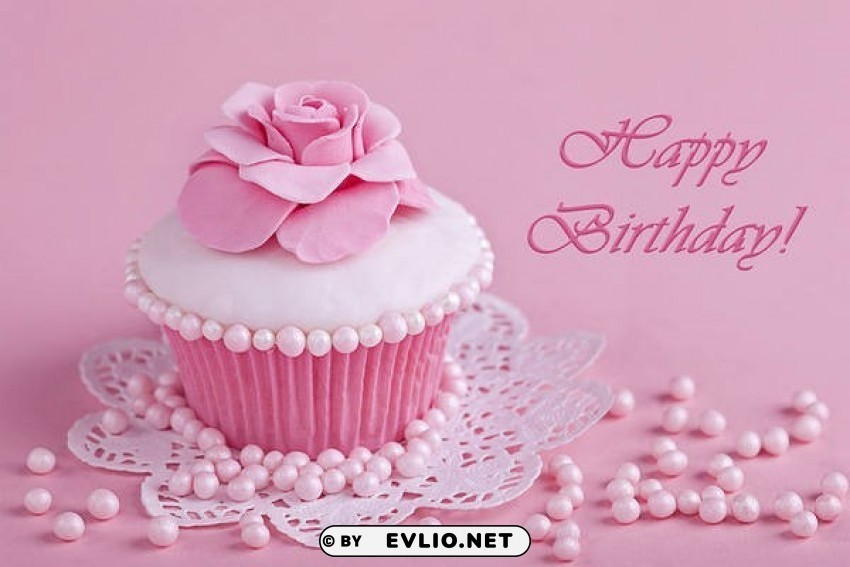 happy birthday pink greeting card HighQuality Transparent PNG Element