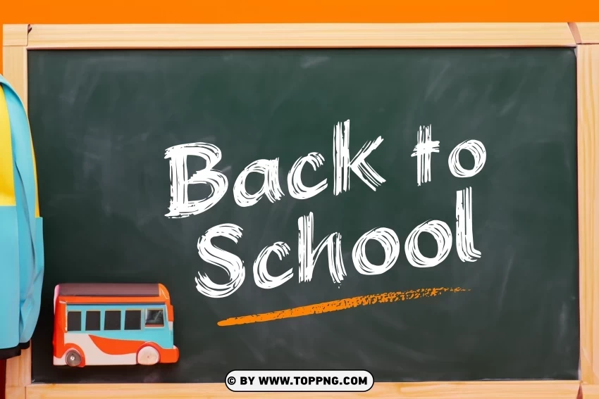 HD Back To School Photo Green Board And Yellow Poster ClearCut Background PNG Isolated Item