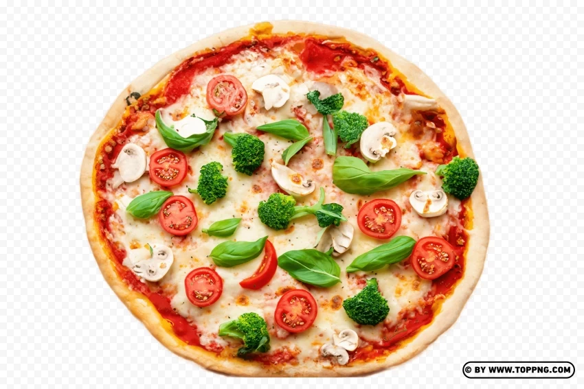 HD Fresh Vegetable Pizza Italian Transparent Isolated Character With Clear Background PNG