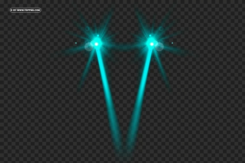 HD Blue Laser Eyes with Beam Isolated Artwork on Clear Background PNG