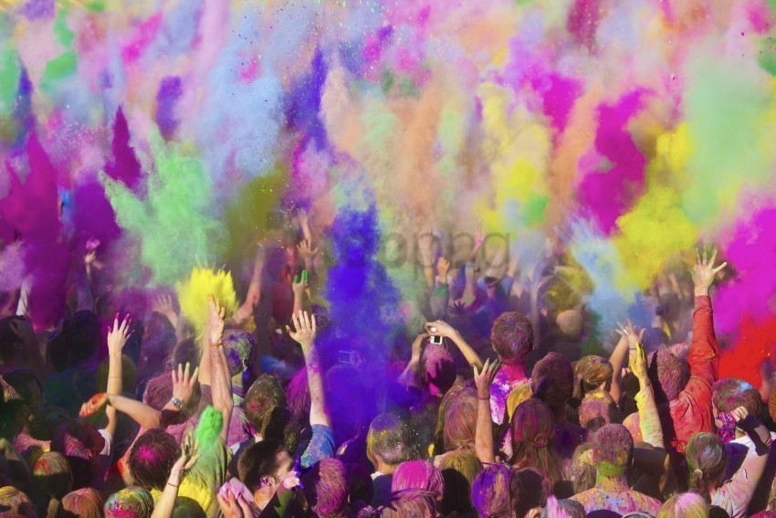 Holi Festival of Colors Clear Background PNG Isolated Graphic