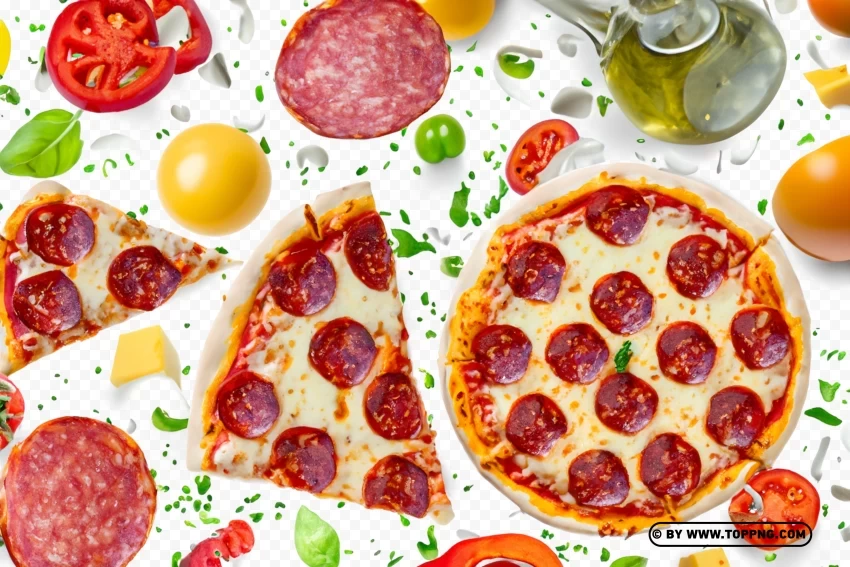 Mouthwatering Pepperoni Pizza Transparent Isolated Design Element in PNG Format