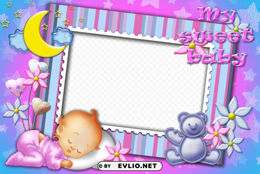 my sweet baby photo frame Isolated Character in Transparent PNG Format
