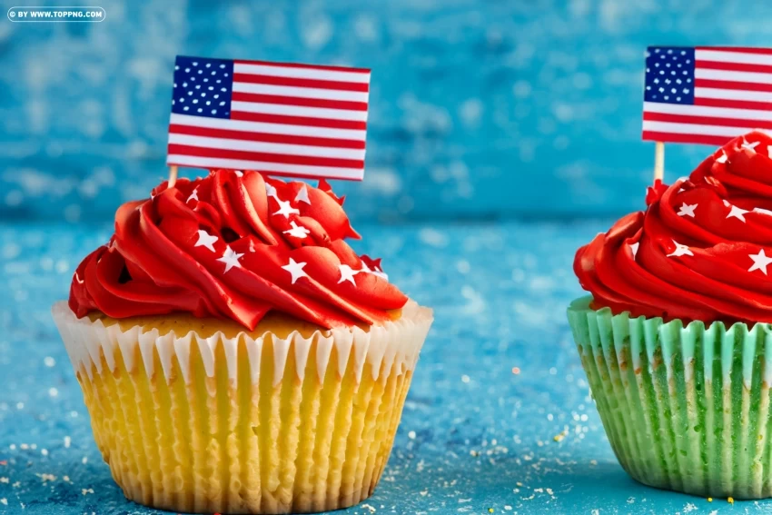 Patriotic Cupcake Clipart for 4th of July Events and Parties HD transparent PNG