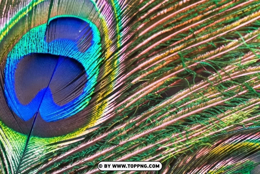 Peacock Feather Macro Shot Free Photo on Beautiful Textured Isolated Element with Clear PNG Background