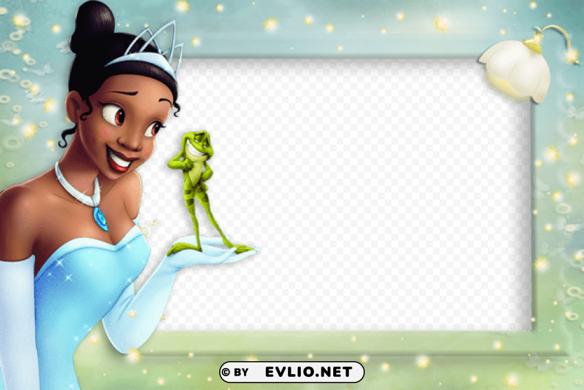 princess tiana kids photo frame Isolated Item in Transparent PNG Format