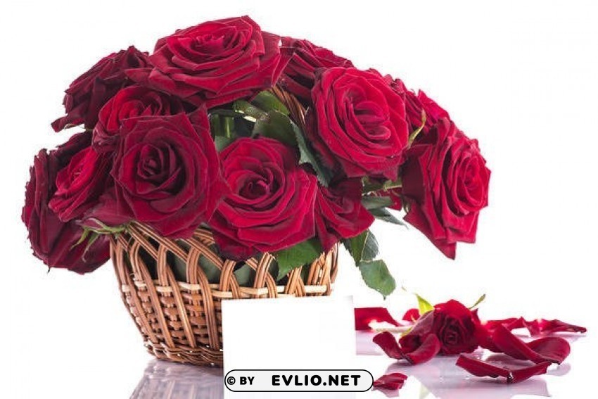 red rose basket Isolated Object with Transparent Background in PNG