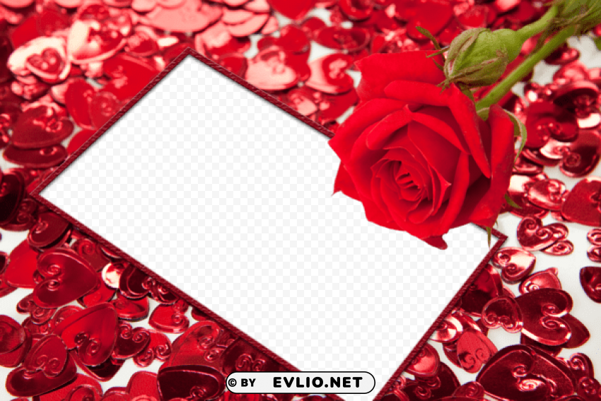 red roses and heartsphoto frame PNG pics with alpha channel