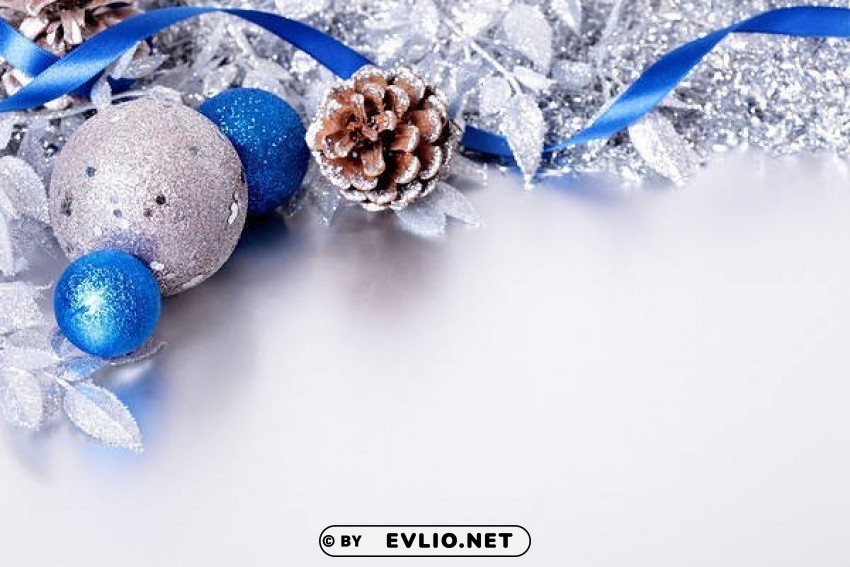 silver and blue christmas High Resolution PNG Isolated Illustration