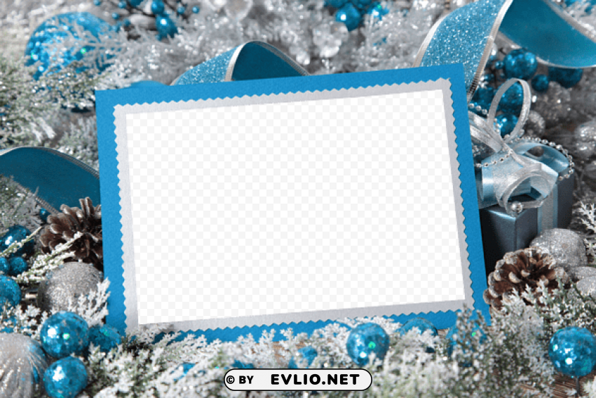 silver and blue christmasphoto frame PNG transparent photos vast variety