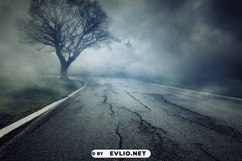 spooky highway PNG Graphic with Transparent Isolation