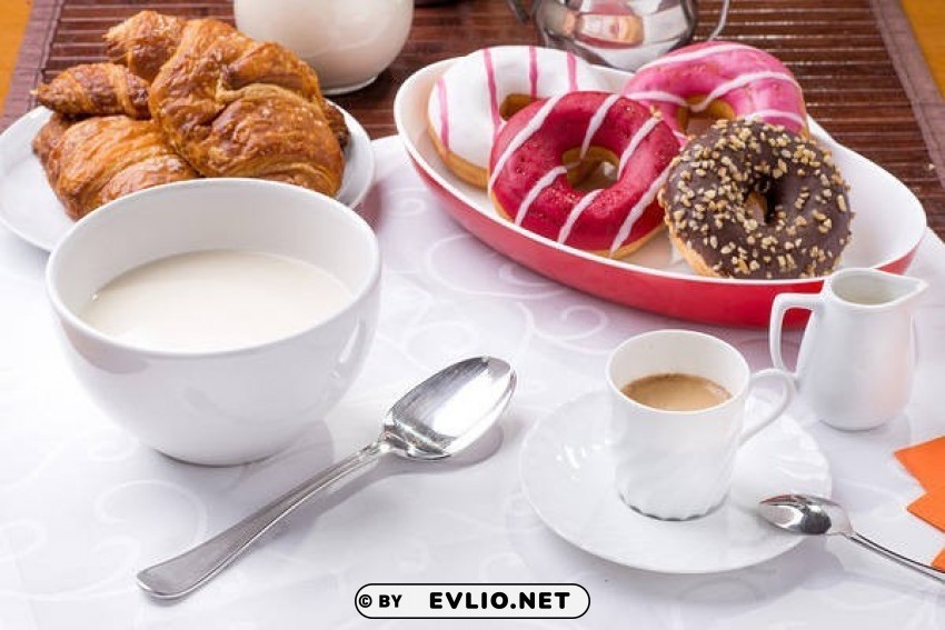 sweet breakfast milk and coffee PNG images with alpha channel selection