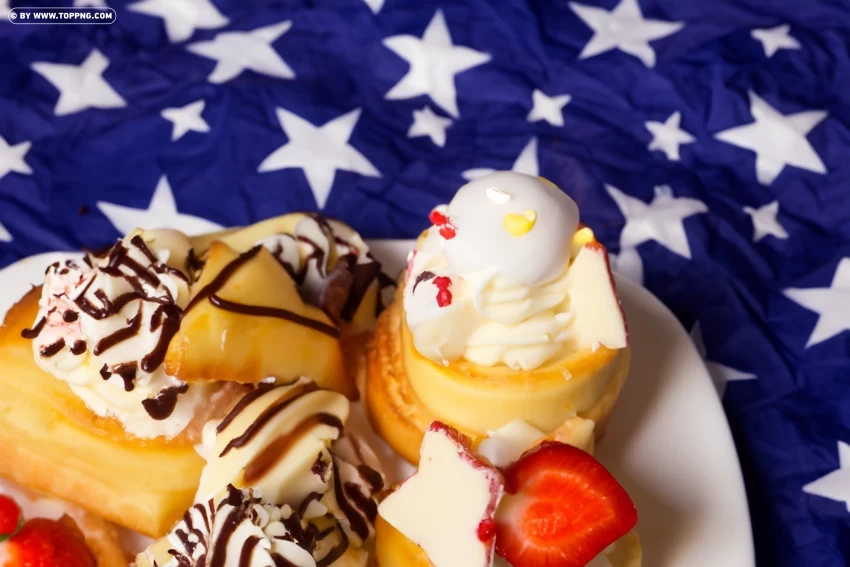 Tasty Patriotism 4th of July Dessert Ideas with Striking Backgrounds Free PNG images with alpha transparency compilation - Image ID 162d2340