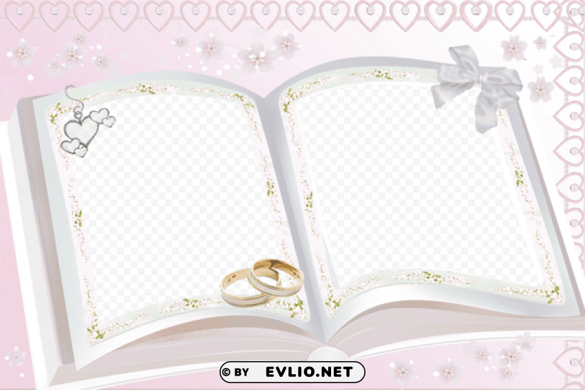 Transparent Pink Wedding Frame PNG Image With Isolated Icon