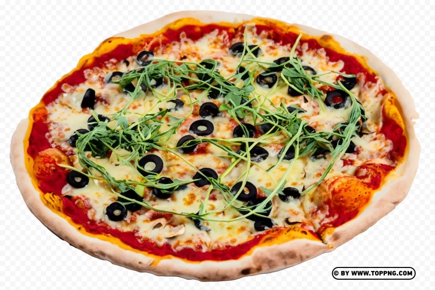 Vegetarian Pizza Italian Isolated Design in Transparent Background PNG