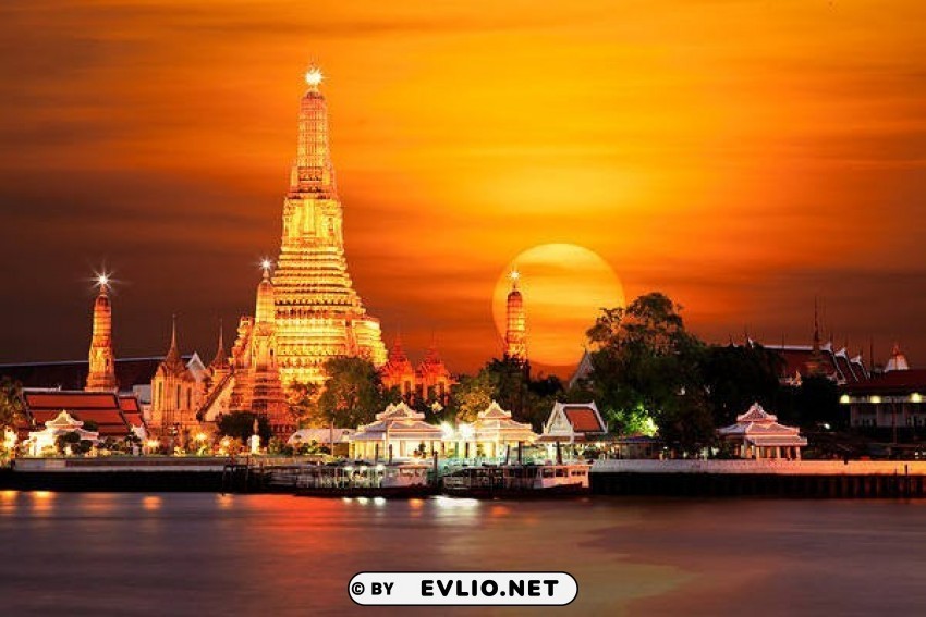 wat arun bangkok thailand wallpaper PNG with isolated background