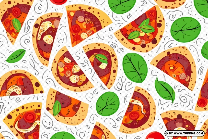 Yummy Pizza Slices with Toppings Vector Transparent Isolated Element with Clear Background PNG