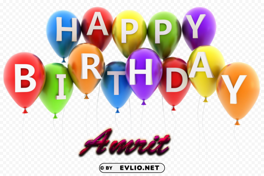 amrit happy birthday vector cake name Isolated Subject with Clear PNG Background