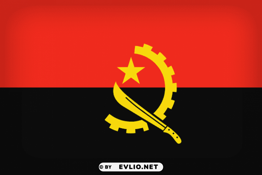 angola large flag PNG Isolated Subject on Transparent Background
