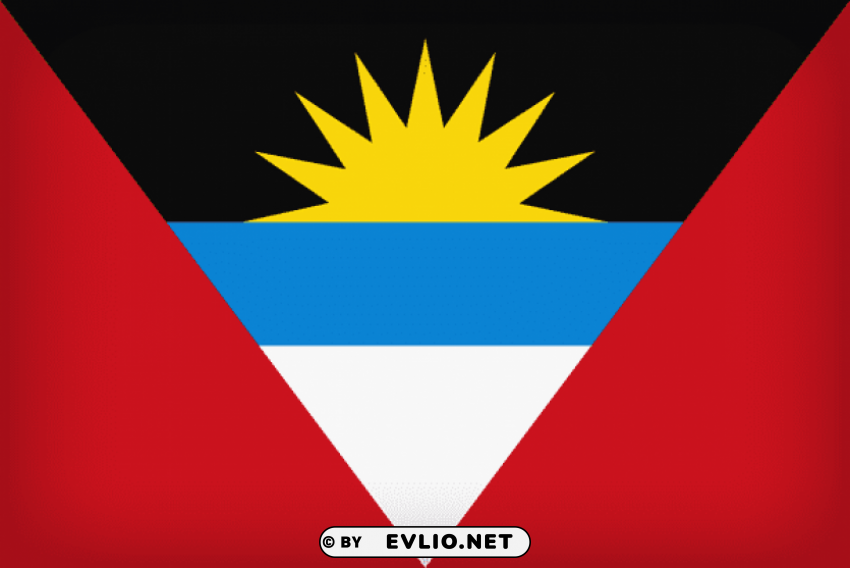 antigua and barbuda large flag PNG with clear background set