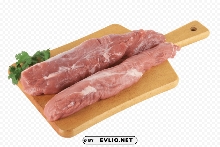 board with meat and parsley PNG graphics with clear alpha channel collection