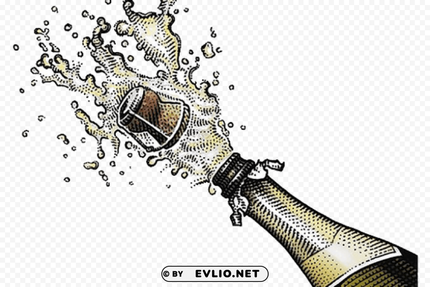 champagne popping Isolated Artwork in HighResolution PNG