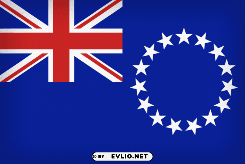 cook islands large flag HighQuality PNG Isolated on Transparent Background
