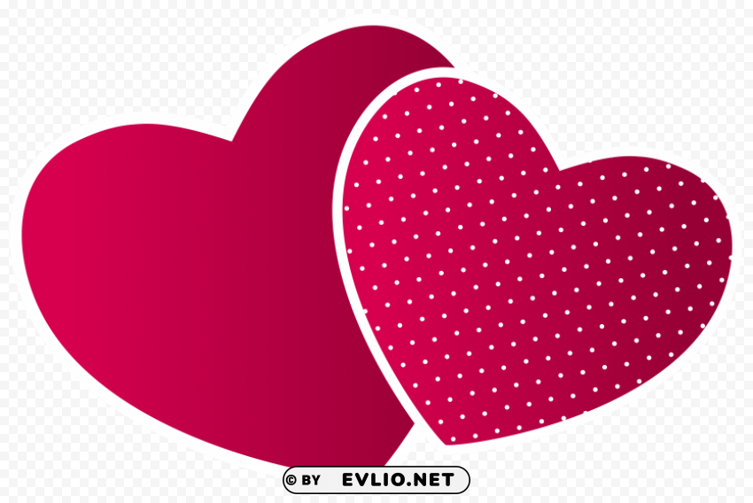 Double Hearts PNG With Transparent Bg