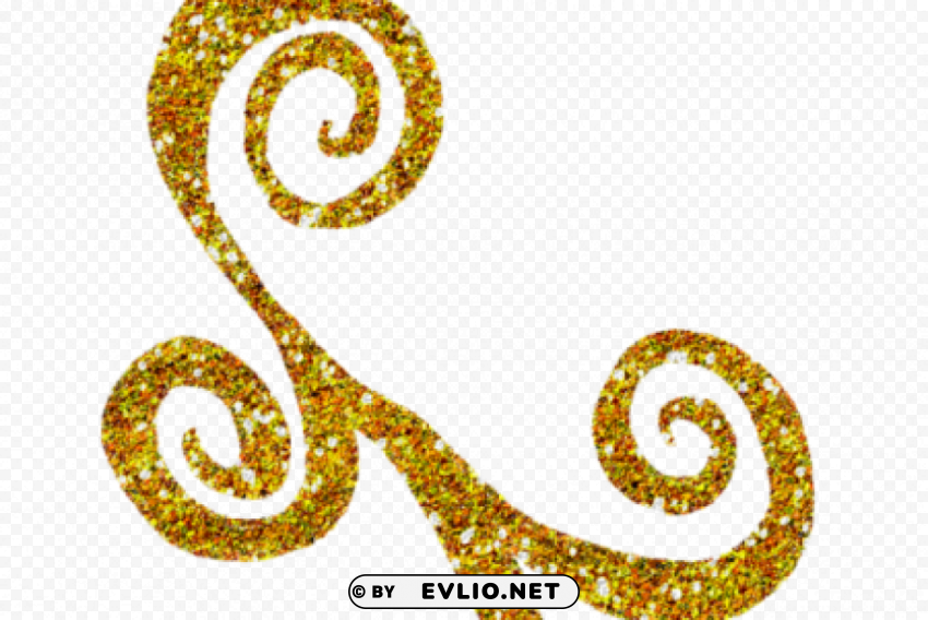 gold swirl Clear Background PNG Isolated Design Element