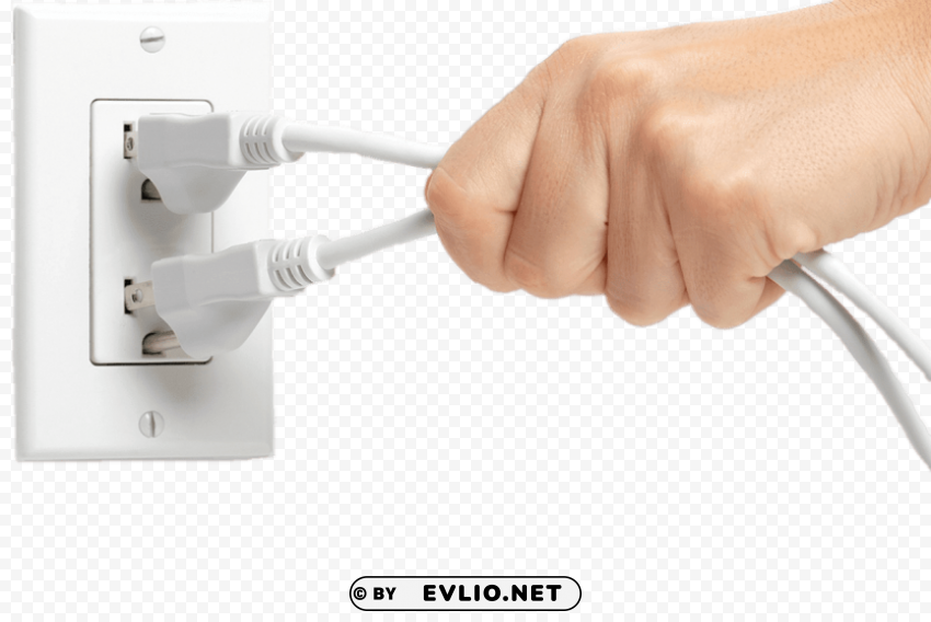 hand unplugging plugs PNG transparent graphics bundle