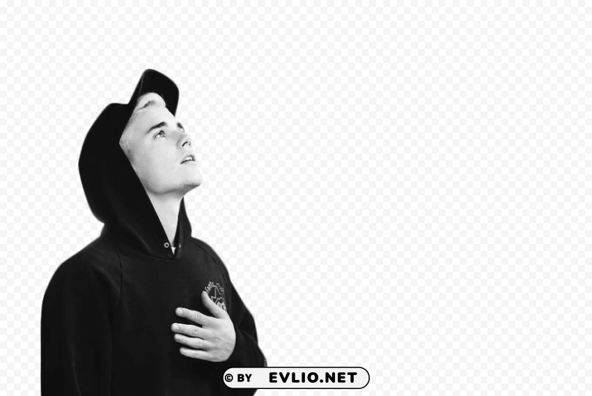 justin bieber black & white PNG Graphic with Isolated Design