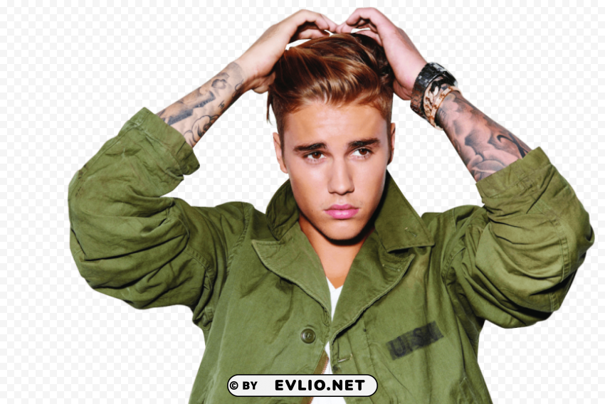 justin bieber green jacket Clear Background Isolation in PNG Format