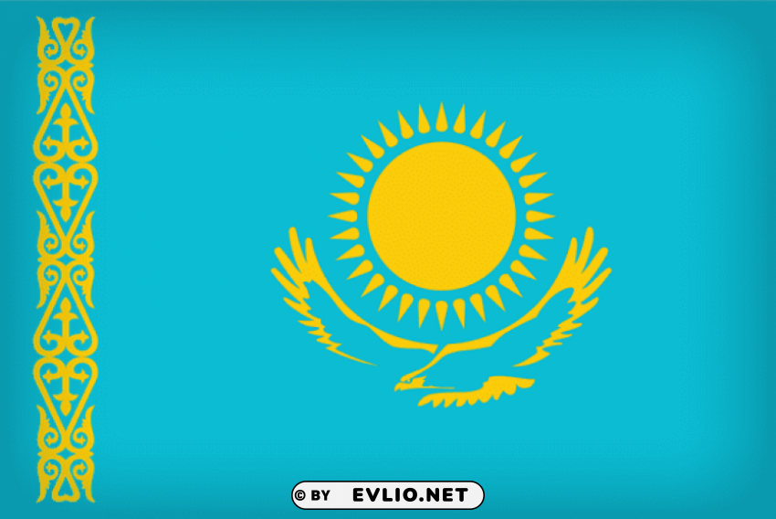 kazakhstan large flag Transparent PNG Isolated Graphic with Clarity