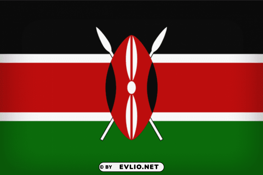kenya large flag Transparent PNG Isolated Design Element
