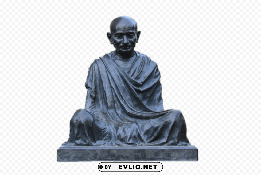 mahatma gandhi sitting statue PNG Isolated Subject on Transparent Background