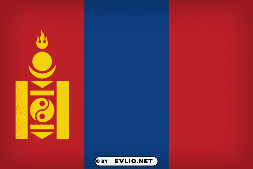 mongolia large flag PNG Isolated Object on Clear Background