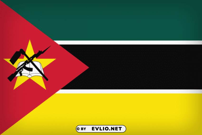 mozambique large flag Transparent PNG Isolated Graphic Design