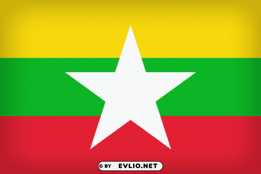 myanmar large flag Clear background PNG elements