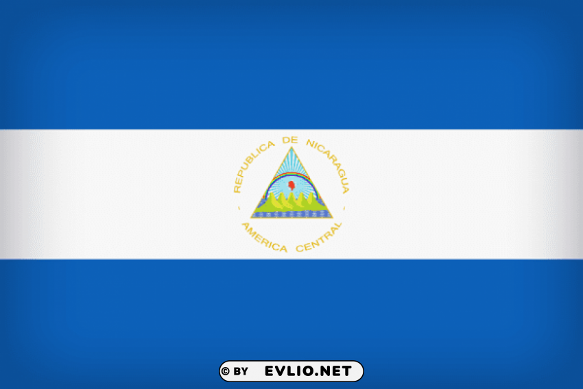 Nicaragua Large Flag Clear Background PNG Isolated Graphic Design