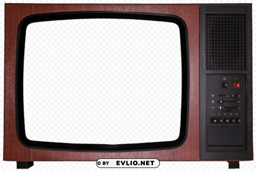 old brown tv set PNG file with alpha