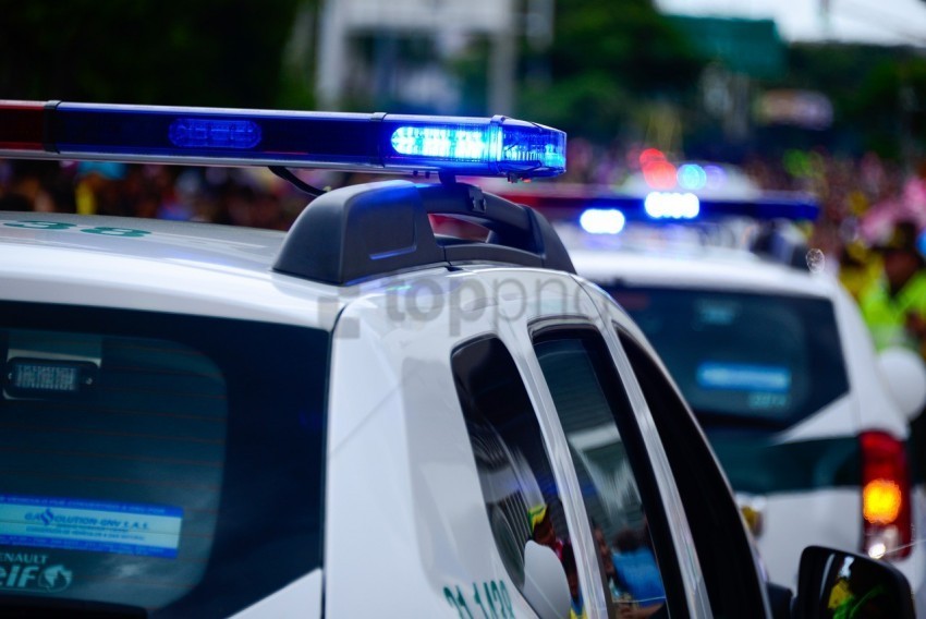 police car lights Transparent PNG Isolated Item with Detail