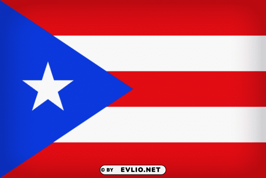 Puerto R Large Flag PNG Image Isolated On Transparent Backdrop