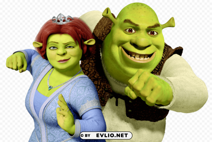 shrek and fiona Isolated Item with Transparent PNG Background