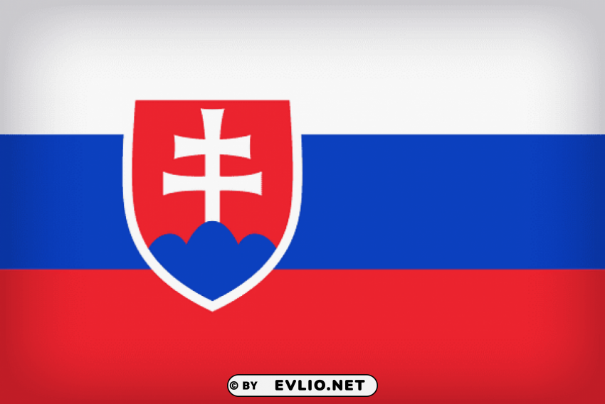 Slovakia Large Flag PNG Graphic Isolated On Clear Backdrop