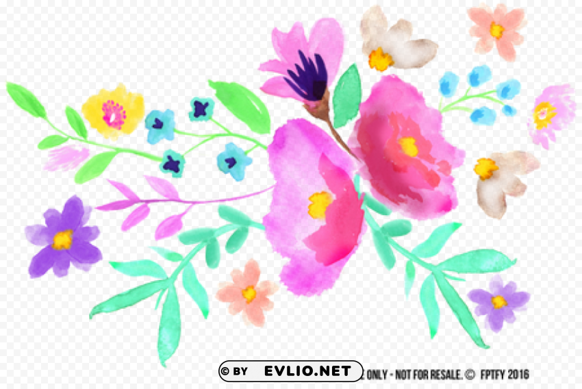 spring watercolor flowers PNG cutout